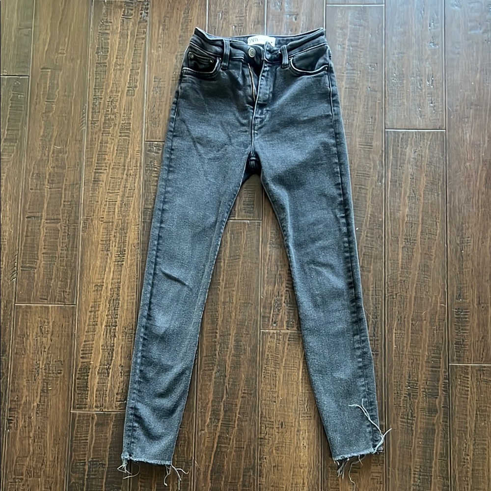 Zara High Waist Women's Gray Skinny Jeans
